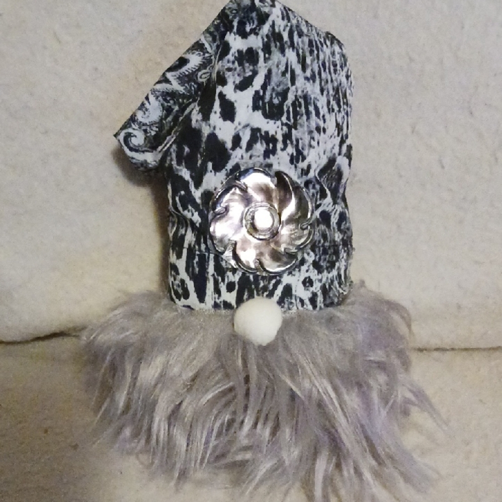 Black and White Patterned Gnome Decor